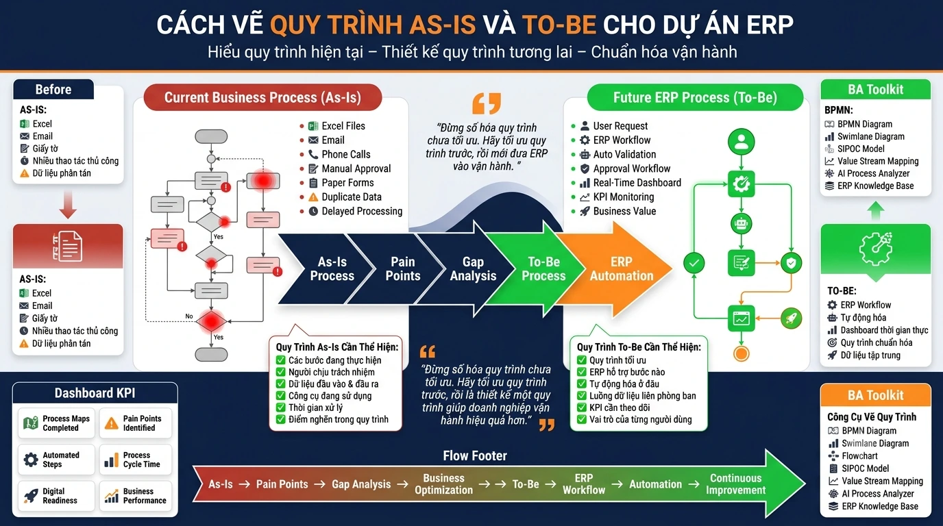 Cách vẽ quy trình As-Is và To-Be cho dự án ERP